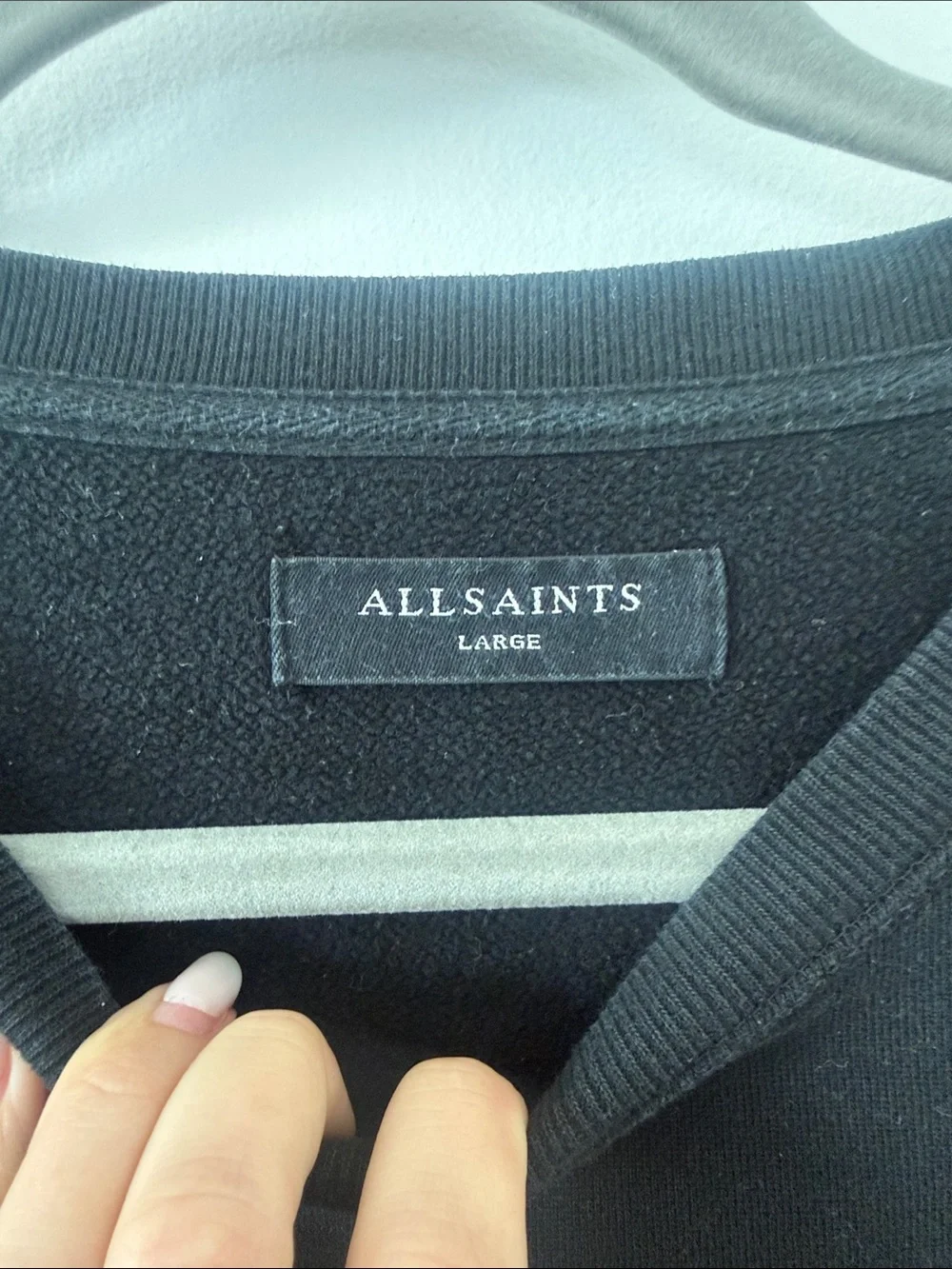 AllSaints Black Crewneck Sweatshirt with Logo